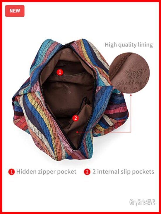 Boho Small Backpack Purse - Casual Fashion Daypack with Polyester Lining, Fits main image 4